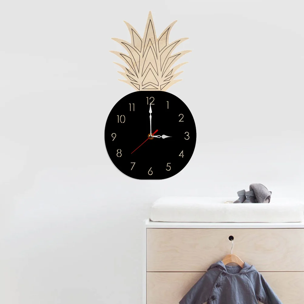 

Creative Quiet Pineapple Shape Wall Clock Cartoon Fruit Acrylic Watch Clock Silent DIY Clock for 's Room Living Room Bed