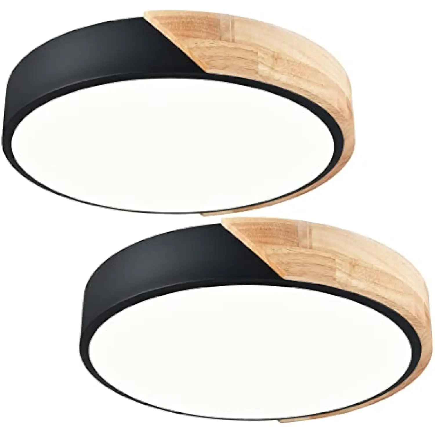 

Black Wood Flush Mount Ceiling Light 12 Inch Modern Round Led Ceiling Light 30W Low Profile Flush Mount Light for Bedroom Kids