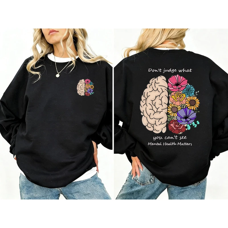 

Толстовка с капюшоном для психического здоровья, женская толстовка с капюшоном, женский пуловер, спортивная рубашка, депрессия и аутизм