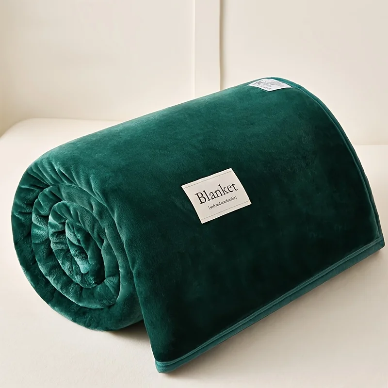 Solid Color Flannel Blanket Cozy Throw Sofa Blanket Nap Blanket Air Conditioning Blanket Home Use Outdoor Travel Bedroom