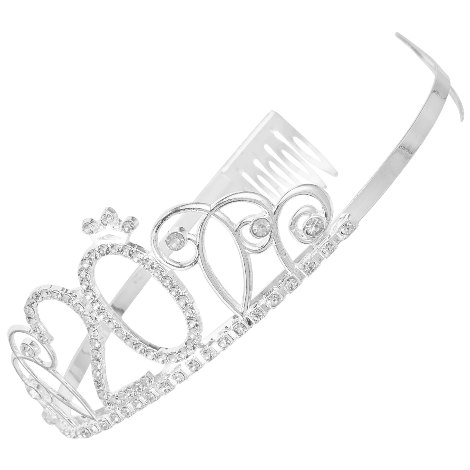 

1pcs Women Birthday Party Crown Hair Decorations Birthday Hair Accessory Party Photo Prop Rhinestone Crown Easy to Wear