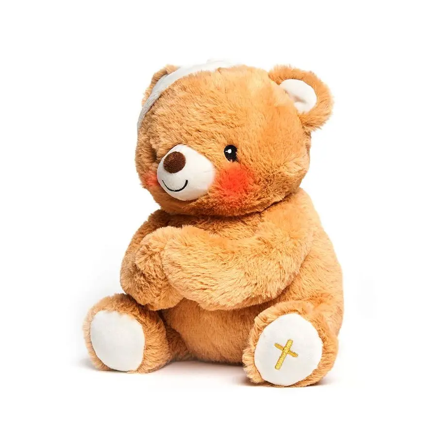 Zampe di fienile per orsetto di preghiera Orso tibetano animato Peluche di peluche Praia che si illumina e canta È ha preso tutto il mondo in alto