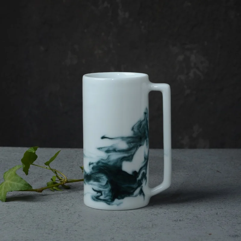 ★Cultural Creative Product Cup Ceramic Ink Painting Authentic Drinking Cup Large Household Hand Painted Mug Good-looking Gift