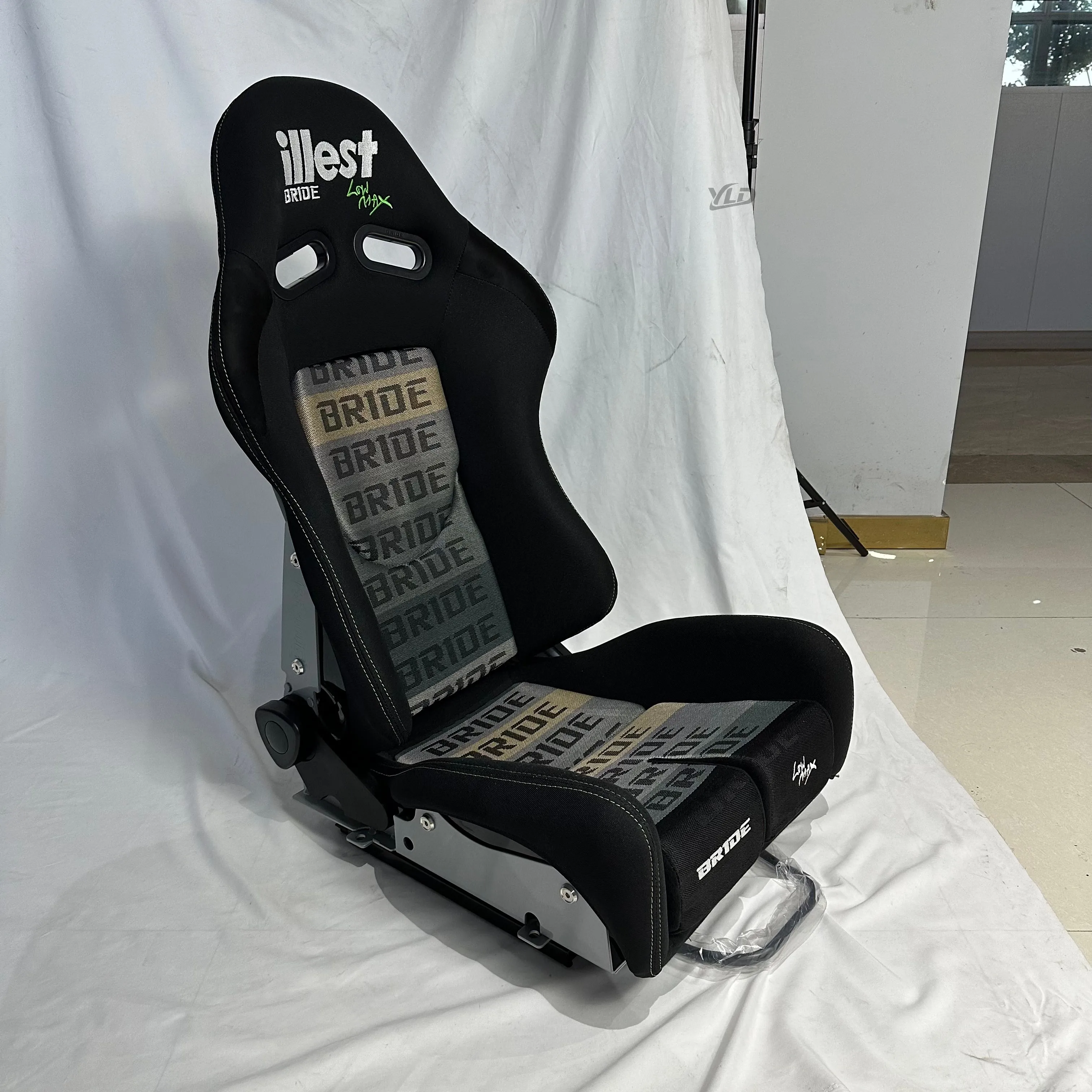 Lowmax Adjustable Racing Seats Carbon Fiber Fiberglass CF Bucket Design Sports Cars Made Leather PVC