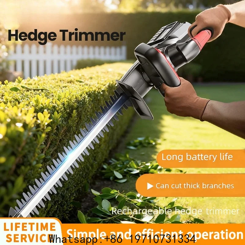 4.0Ah Electric Hedge Trimmer Brushless Dual Edge Electric Hedge Trimmer Rechargeable Trimming Scissors Pruning Picking Tools