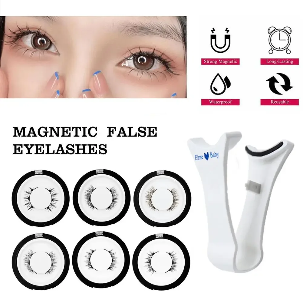 Pestañas postizas magnéticas 3D, pestañas postizas reutilizables 3D, naturales, Wispy, Manga larga, maquillaje de ojos coreano para extensión de pestañas