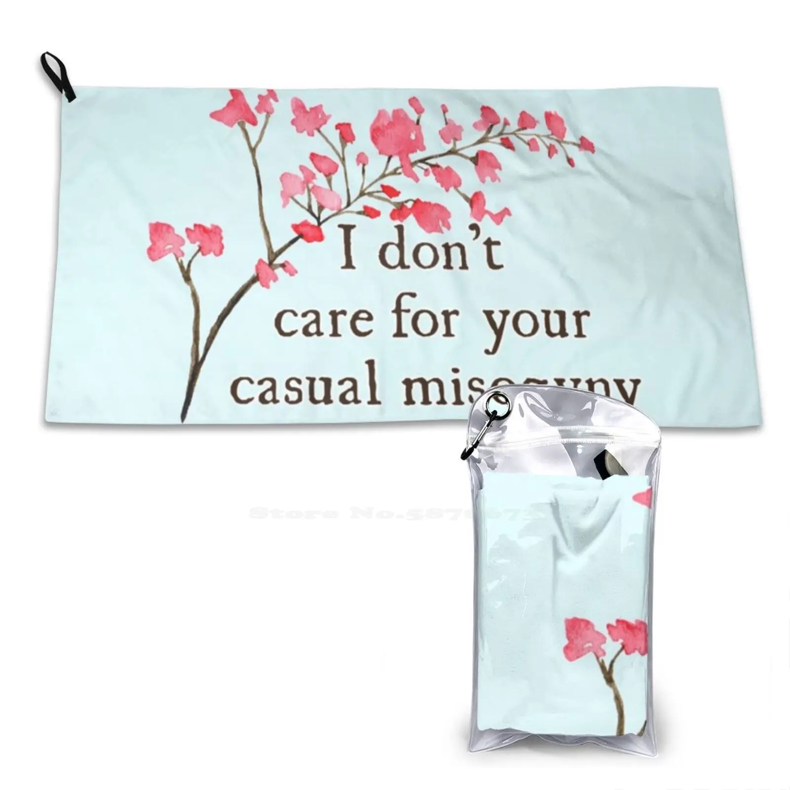 Casual Misogyny Soft Towel Quick Dry Beach Towel Feminism Feminist Misogyny Misogynist Womens Rights Liberal Watercolor Flower