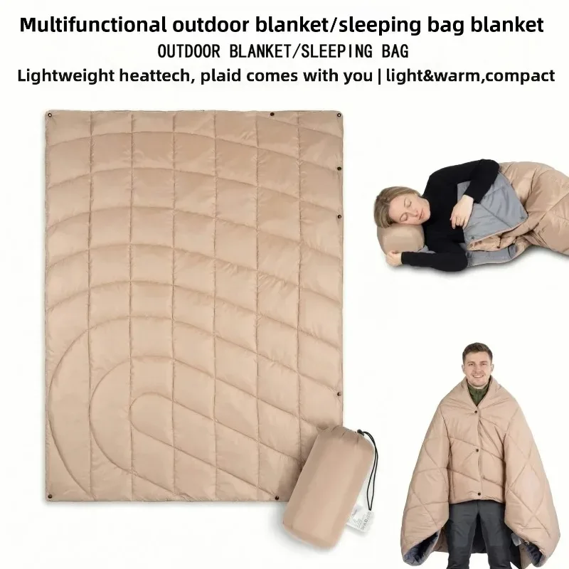 Sleeping Blanket Multifunctional Outdoor Camping Blanket Envelope Sleeping Bag Cloak Travel Blanket Portable and easy to carry