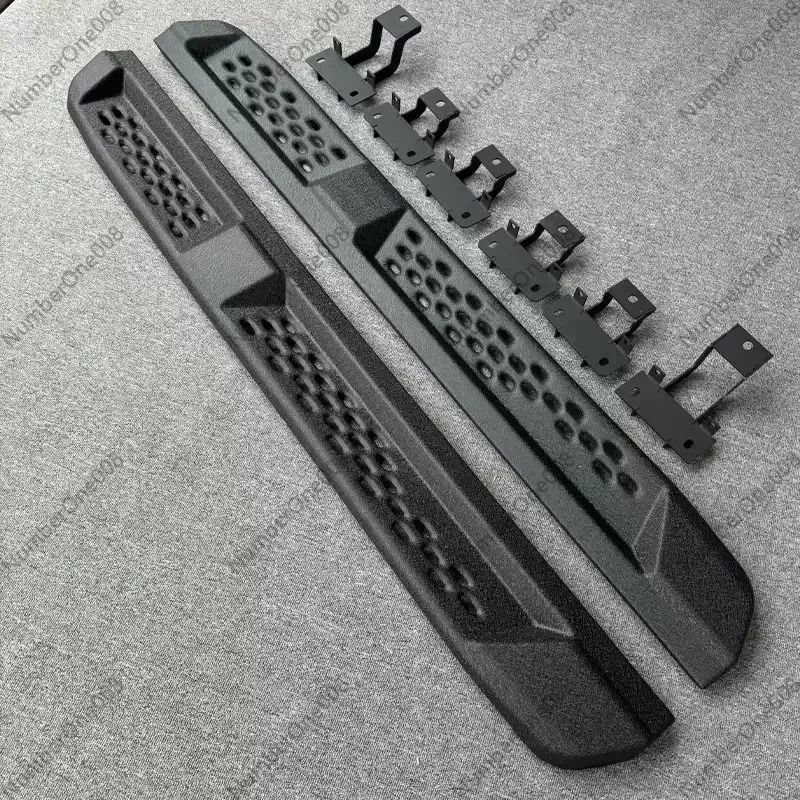 

Усиленные боковые подножки-слайдеры для внедорожников 4x4 с противоскользящей поверхностью, матовые черные стальные подножки в стиле Raptor для кабины