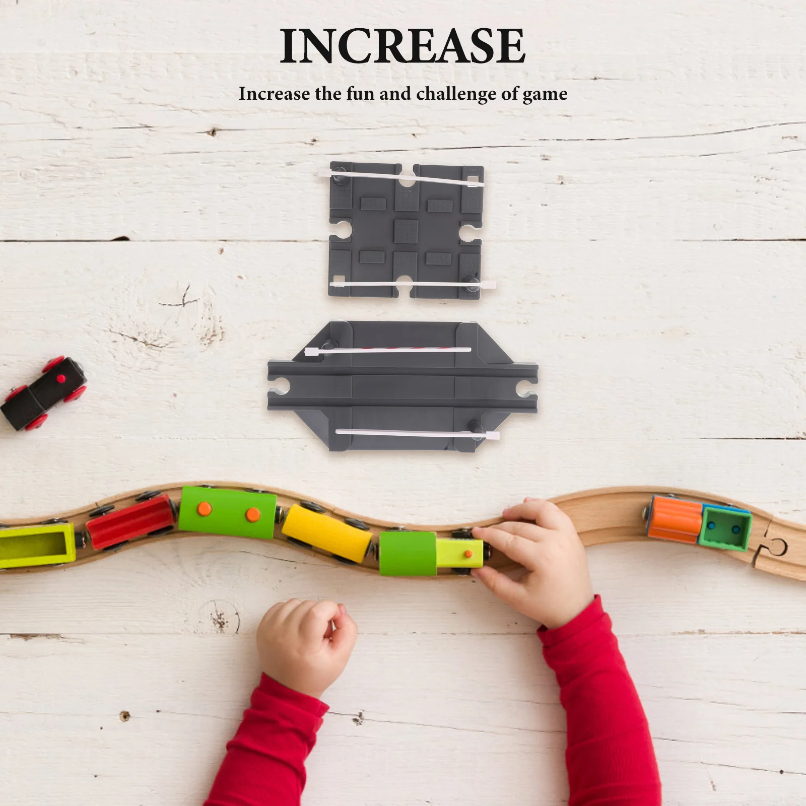 

2Pcs Train Track Railway Barriers Plastic Accessories for Track Expansion DIY Interactive Play Setup Toy Train Accessory