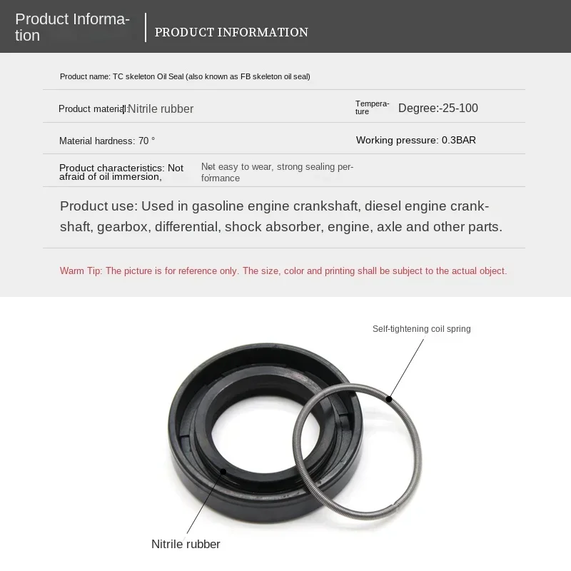 2/5/10pcs NBR Oil Seal ID 12mm TC-12*19/20/21/22/23/24/25/26/28/30/32/35*5/6/7/8/10 Nitrile Rubber Shaft Double Lip Gasket