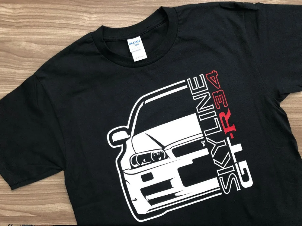 

2019 Fashion Summer T Shirt Classic Japanese car fans Skyline GT R 34 T SHIRT Tee Shirt