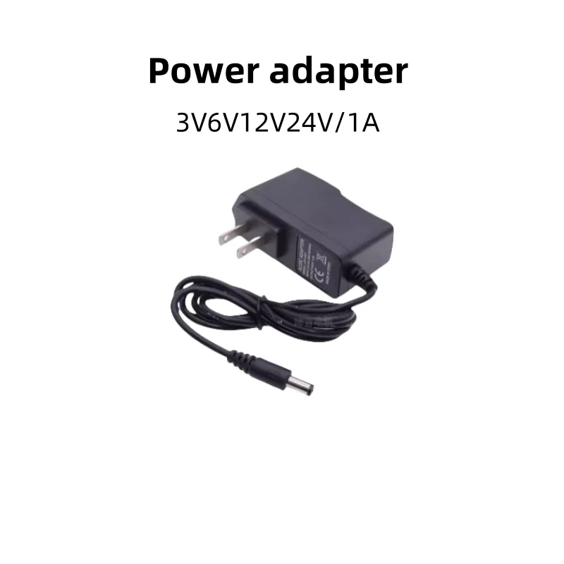 220V to 3V/6V/12V/24V Power Adapter With 1A Power Supply, Small Power Transformer, Voltage Regulator, Motor, And Power Source.