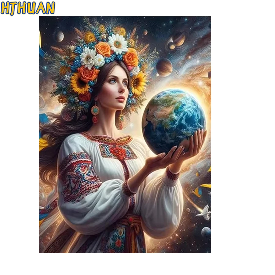 

5D Diy Алмазная картина Абстрактное искусство портрет ангела Полный круглый квадратный дрель Мозаика Настенная художественная картина Украшение дома Gif на день рождения