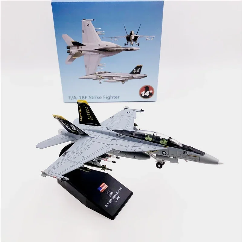 Diecast 1:100 Scale Replica Model VF/A-18F F-18 F18 Super Hornet USAF Pirate Flag Militarized Aircraft Model Toy For Collection