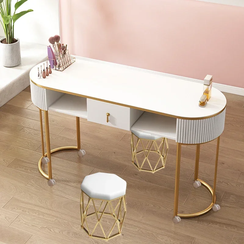 Table à ongles mobile économique en verre style japonais pour manucure professionnelle et esthétique – Mobilier de salon