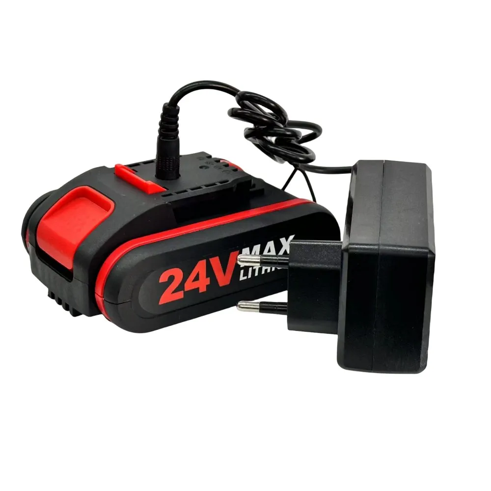 24V Lithium Battery, Rechargeable Universal Screwdriver, Electric drill, Trimming Machine, 2 Batteries, 1 Charger