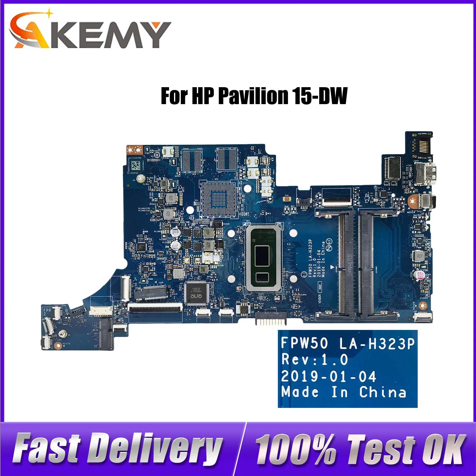 

Mainboard For HP Pavilion 15-DW M13687-601 L52005-001 L68076-601 L51985 LA-H323P Laptop Motherboard CPU I3 I5 I7 8th 10th Gen