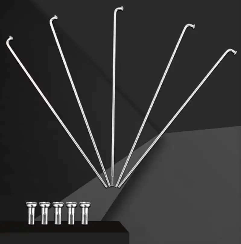 Bicycle Stainless Silver Steel Spokes 36pcs Bike Parts 14G J Bend with Nipples High Quality Many Length Customized Length