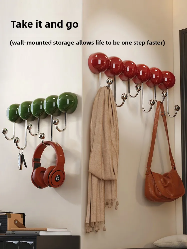 Suction cup non-punching door hook strong and non-marking antique vacuum bathroom kitchen wall hanging clothes rack