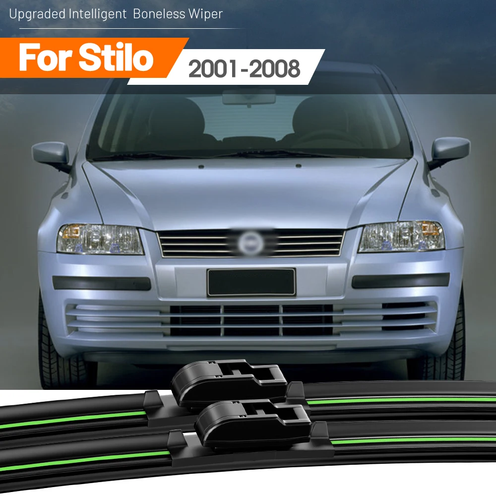 2pcs For Fiat Stilo 2001-2008 Front Windshield Wiper Blades 2002 2003 2004 2005 2006 2007 Windscreen Window Accessories