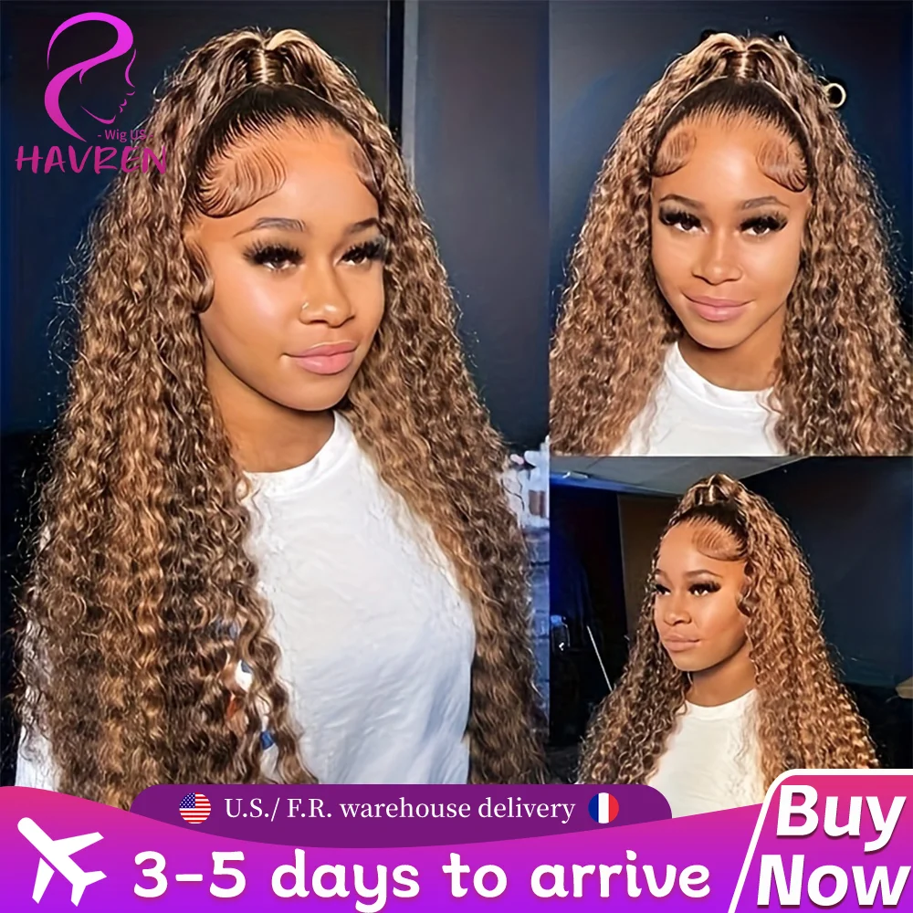 

Парик с глубокими волнами, разноцветный, кудрявый, с мелированием, из натуральных человеческих волос, 13x4, с кружевной передней частью, предварительно выщипанный, с естественной линией роста волос, отбеленные узлы