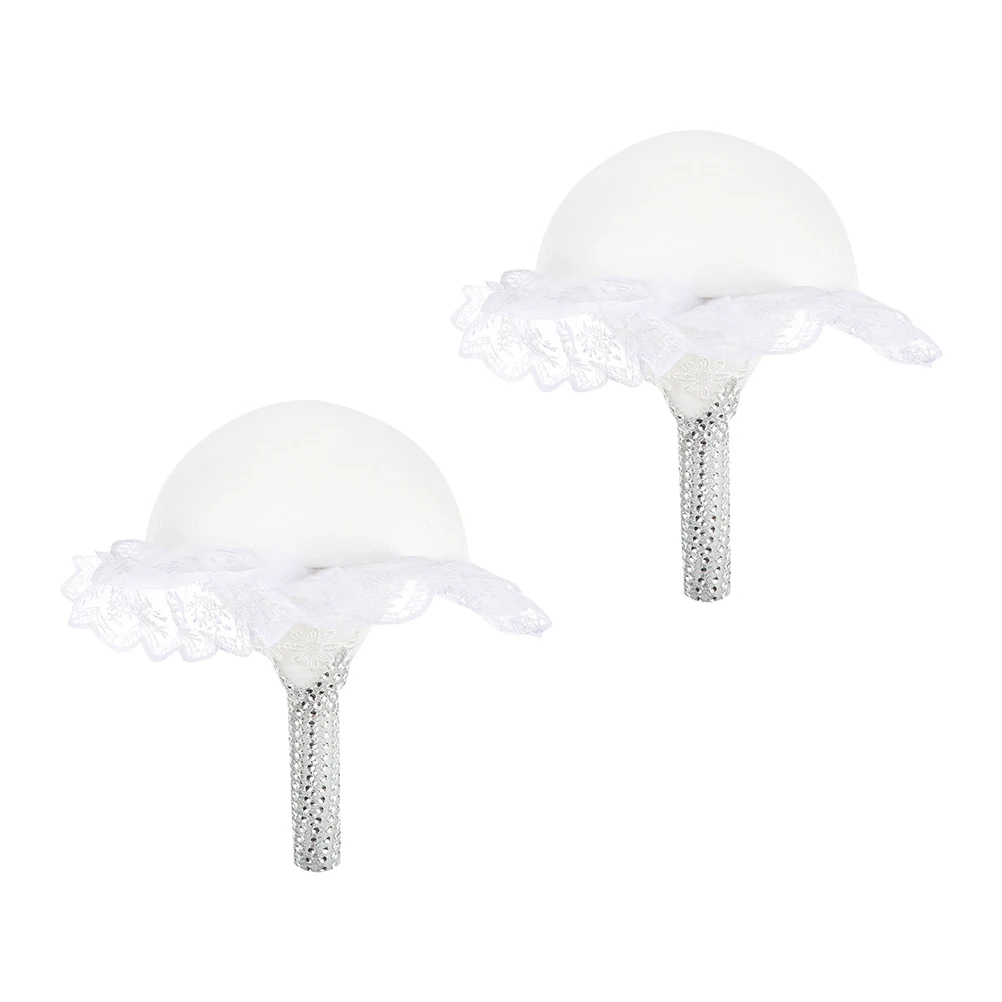 

2Pcs Bridal Bouquet Holders Wedding Bride Floral Holder DIY Faux Flowers Foam Mold Artificial Arrangement Decor