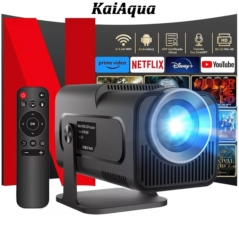 

New HY320 4K Android 11 Projector Native 1080P 390ANSI Dual Wifi6 BT5.0 1920*1080P Cinema Portable Projetor Upgrated HY320Mini