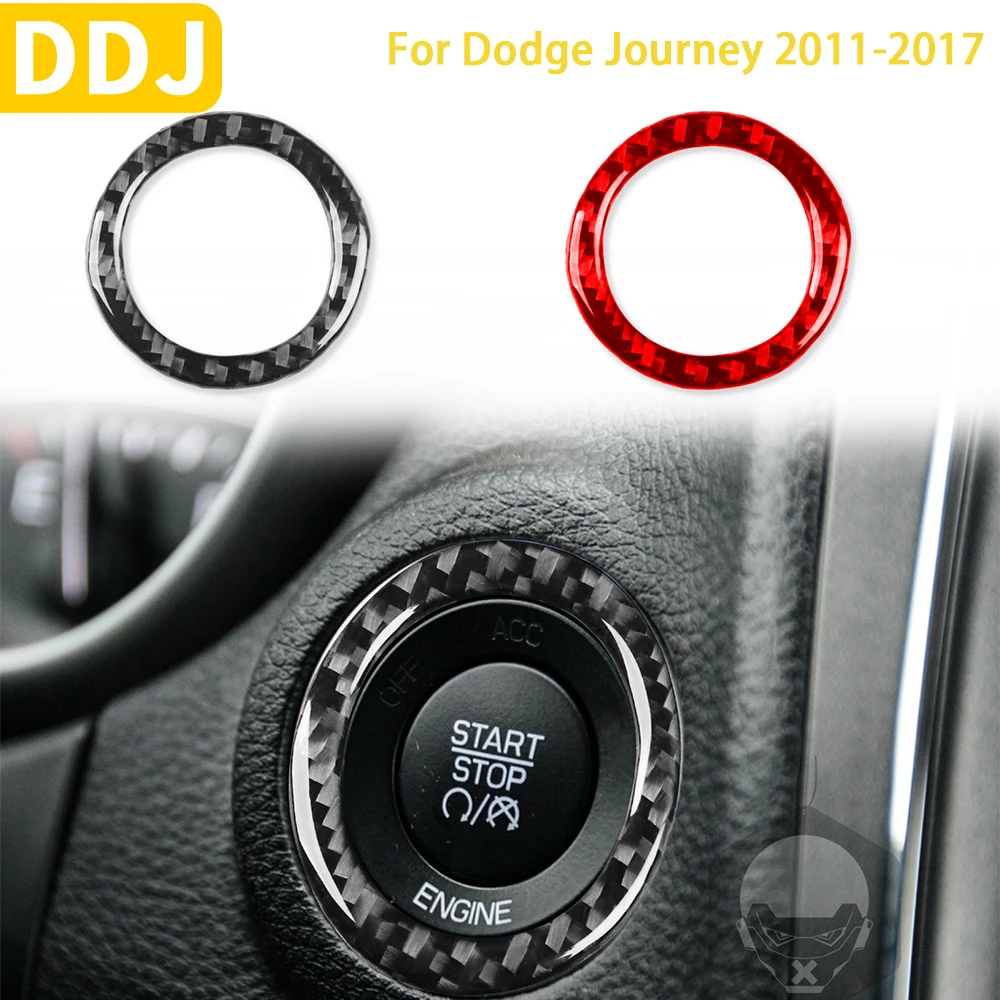 For Dodge Journey 2011 2012 2013 2014 2015 2016 2017 Accessories Carbon Fiber Car Interior Lgnition Switch Ring Trim Sticker