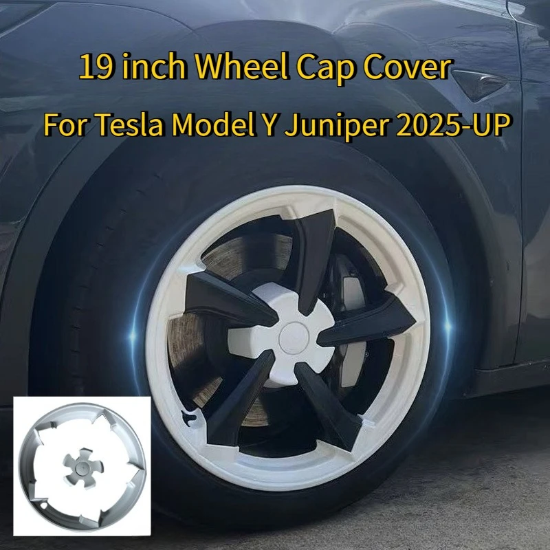 

8 шт., 19-дюймовая крышка колеса для модели Y Juniper 2025, полностью завернутая защитная крышка для краев, крышка ступицы, циклонные аксессуары для защиты колес