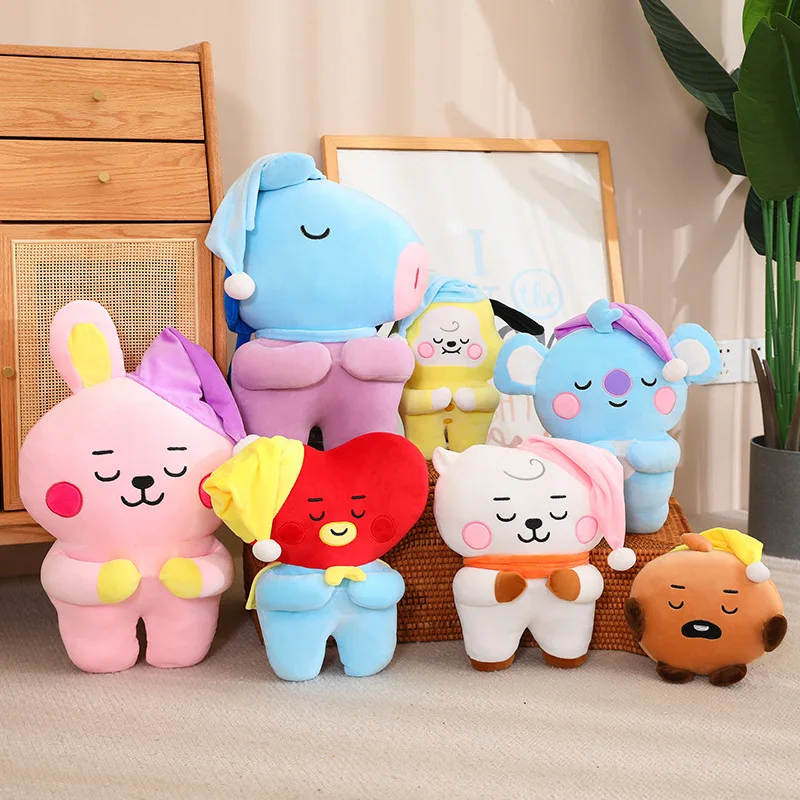 Anime Cartoon Bt21 Chimmy Tata Cooky Plush Doll Creative New Doll Plush Toy Bedroom Office Pillow Ornament Chair Cushion Gifts