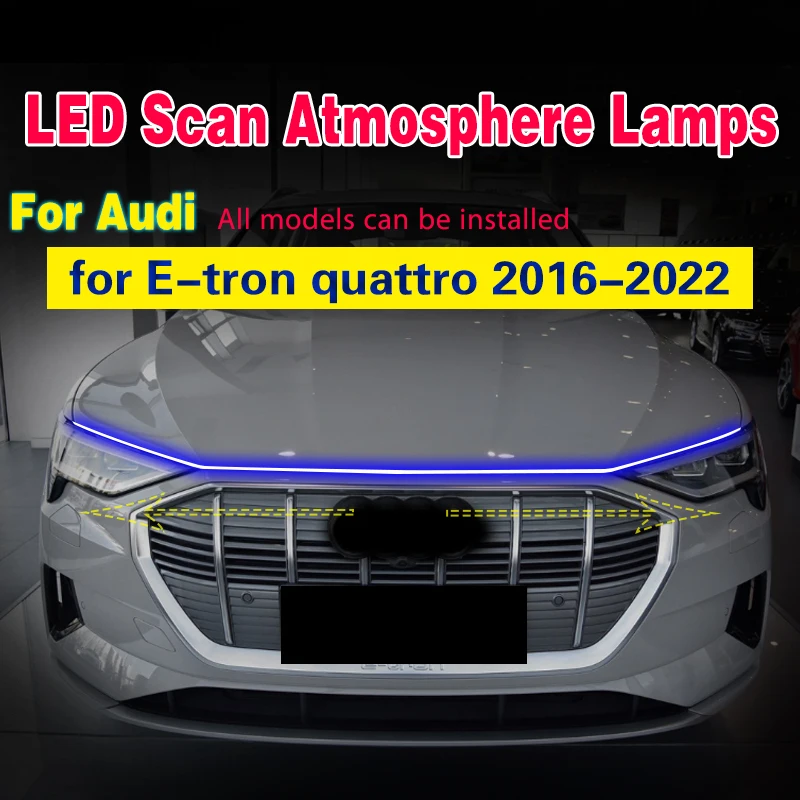 1pcs For Audi E-tron quattro 2016-2022 Universal Car DRL Waterproof 12V LED Daytime Running Light Fog Lamp Strip With Start Scan