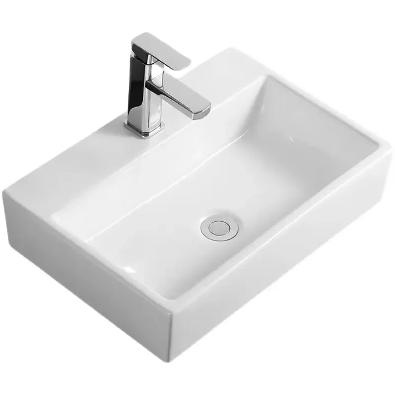Custom Ceramic Hotel Countertop Sink Single Bowl Washbasin Plate for Bathroom Project