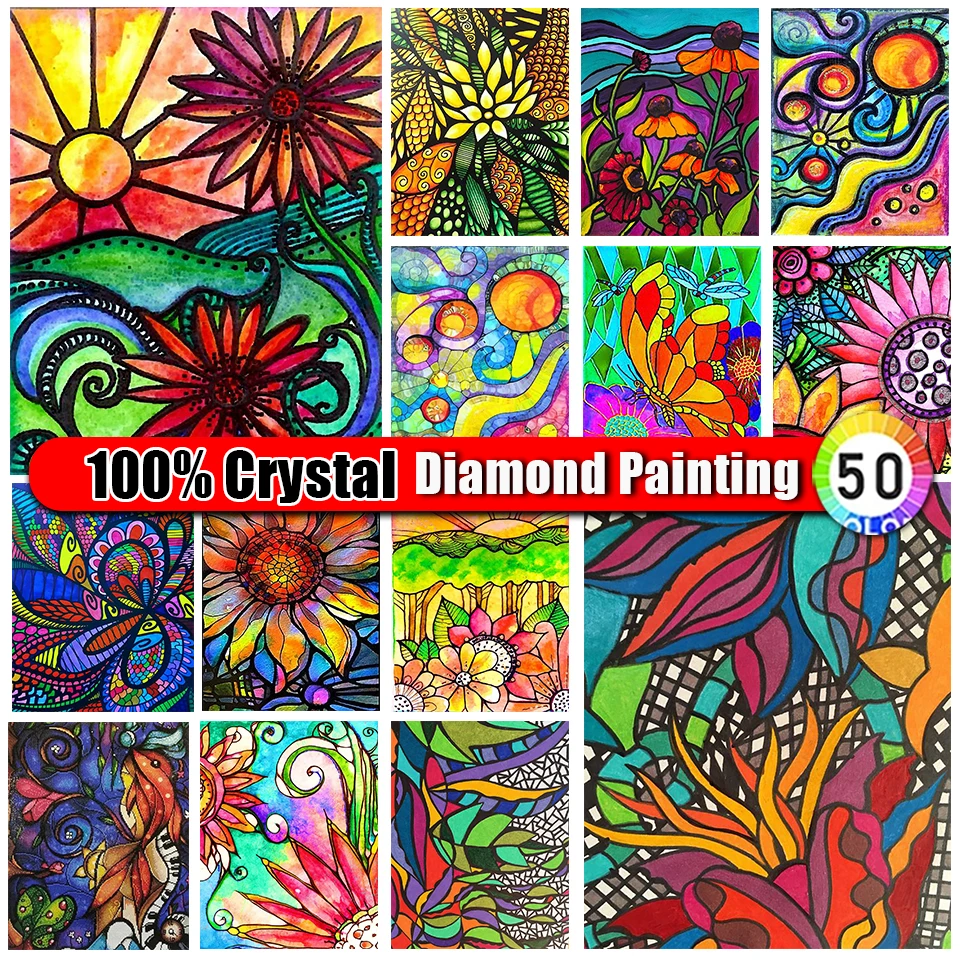 

Merdika 100% Crystal Diamond Painting Lotus Kit Flower DIY 5D Full Drill Diamond Embroidery Mosaic Mandala Cross Stitch Gift