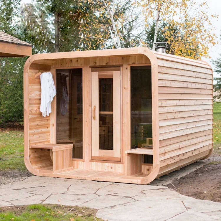 &c Hot Selling Traditional Outdoor Red Cedar Wood Dry Sauna Room Far-infrared Sauna Cabin Price