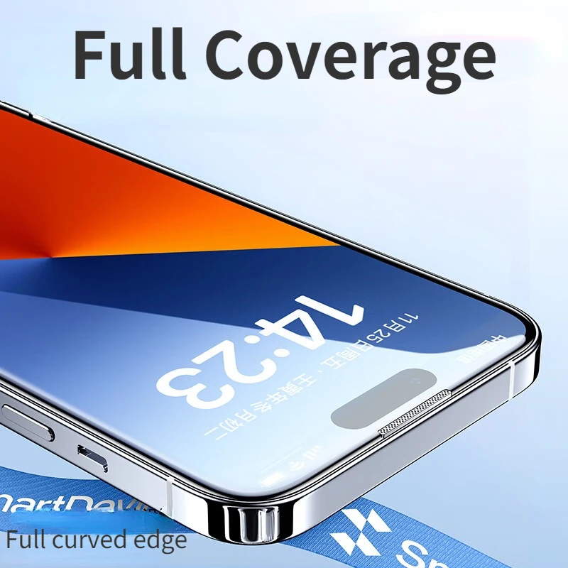 Smartdevil กระจกนิรภัยกันฝุ่นแบบเต็มจอ, สำหรับ iPhone 14 13 12 Pro ป้องกันหน้าจอ HD ฟิล์มเพชรป้องกันลายนิ้วมือ