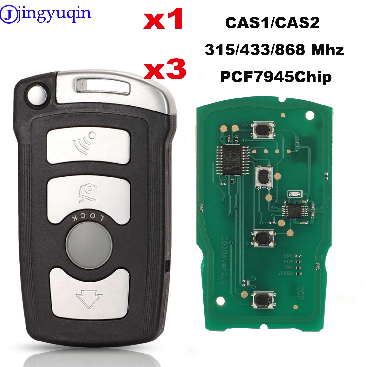 jingyuqin X1 X3 Remote Car Key PCF7945Chip For BMW 7 Series 730/740 (E65 / E66) CAS1 / CAS2 Anti-theft System 315/433/868