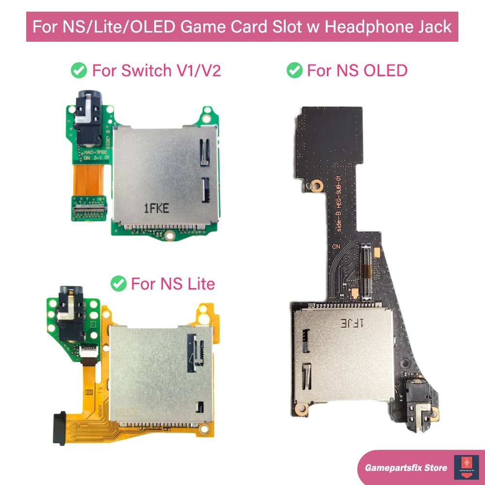 

Слот для игровой карты, запасные части для настольной игровой консоли для переключателя NS Lite NS OLED, устройство чтения игровых картриджей с разъемом для наушников на печатной плате