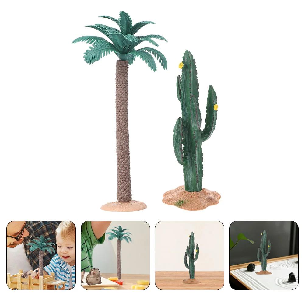 

4pcs Realistic Simulated Trees Fake Model Train Miniature Landscape Coconuts Faux Tree Set JX1M92 XYM106 Decorative Plant
