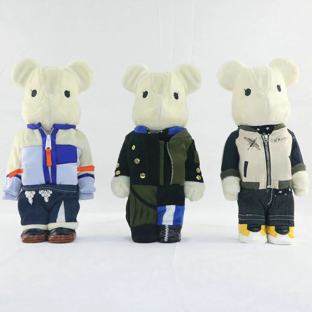 Bearbrick 400% 28cm Sacai Wearing Clothes Bear Building Blocks Bear Three Versions  28cm Tide Play Vinyl Doll Doll