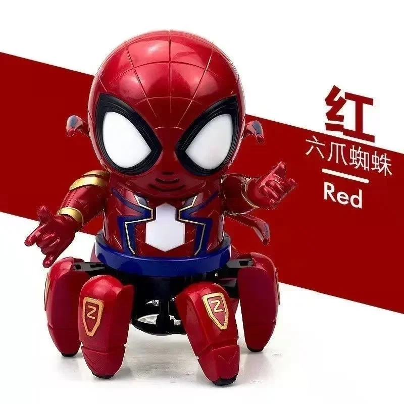 子供のためのスーパーヒーローロボット,アイアンマン,スパイダーマン,アニメーション,電気玩具,6本の爪