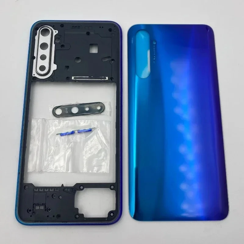 For Realme X2 XT RMX1991 RMX1921 Full Housing Phone Middle Frame Housing Cover with Rear Glass Battery  Replace