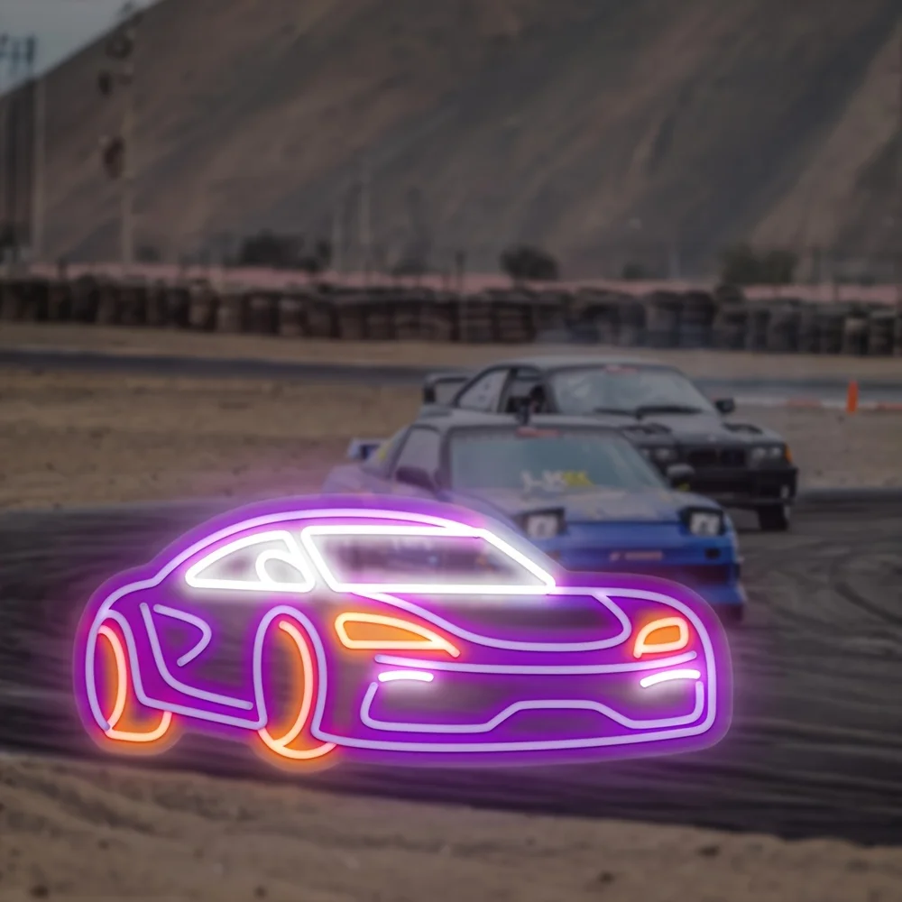 علامة النيون Cybercar، مناسبة للفنادق وغرف المعيشة وقاعات الألعاب والحفلات وغرف النوم ومصابيح متعددة الأغراض تعمل بمنفذ USB