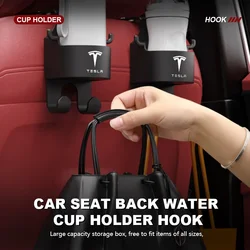 Portabevande per sedile posteriore per auto 2 in1 gancio per tazza d'acqua per telefono cellulare per Tesla Model 3 Y S X Roadster Bonina Coil