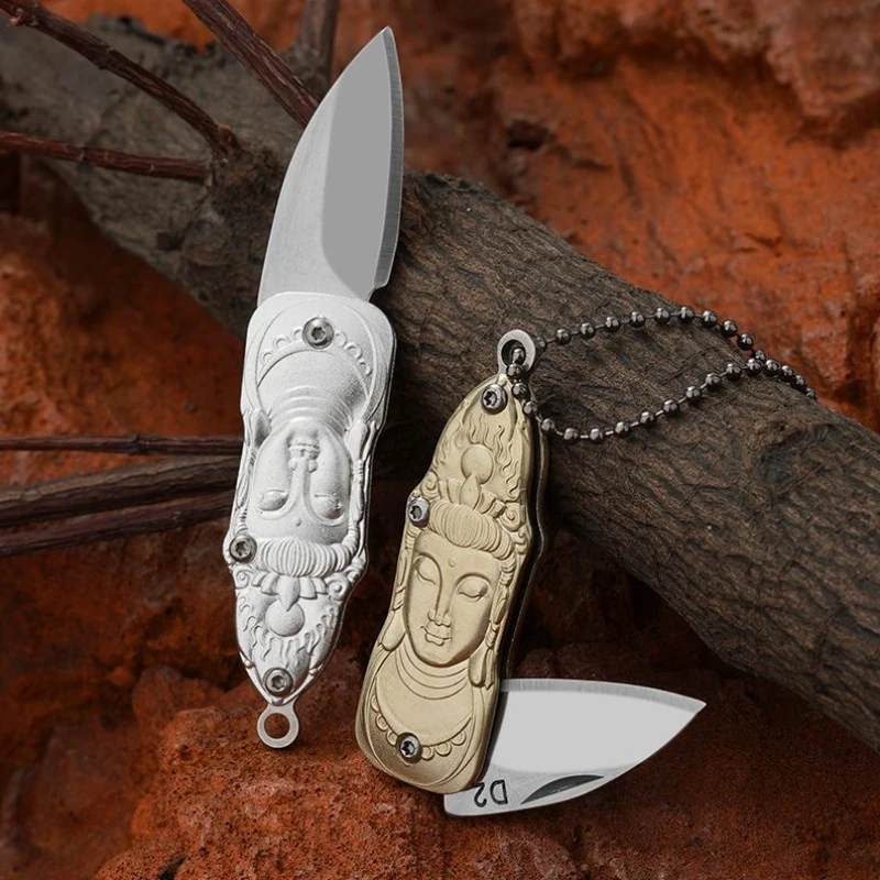 Patronus mini knife white copper folding key knife open express tool chain knife EDC outdoor portable