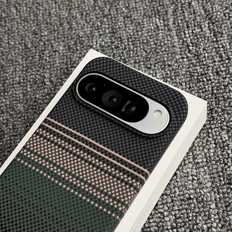 Google Pixel 10 9 Pro Magnetic Phone Case Kevlar Pattern Half Pack Carbon Fiber Pattern Matte Heat Dissipation Protective Cover