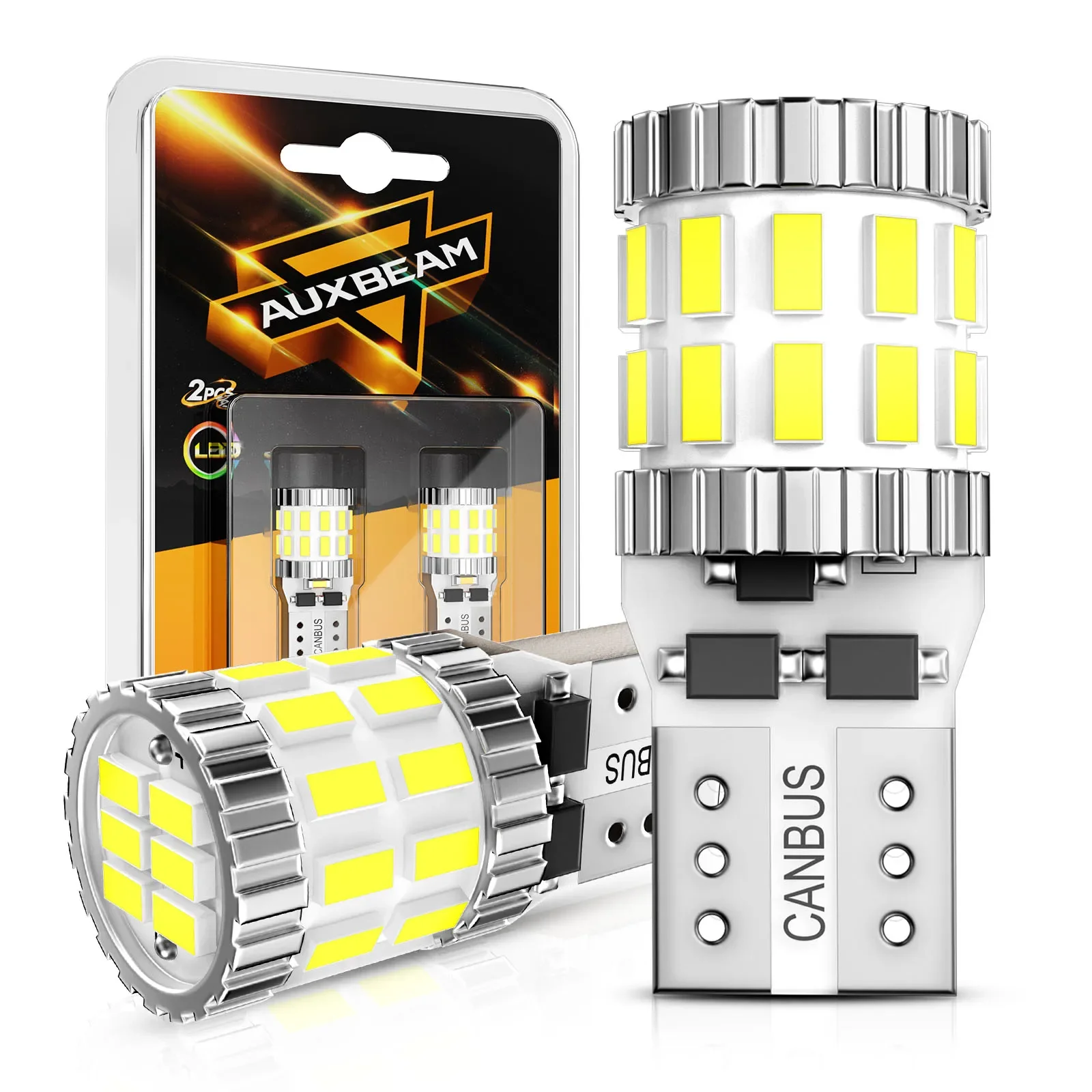 AUXBEAM B1 SERIES 168 2825 W5W T10 Placa de LICENCIA LED/Marcador Lateral/Bombillas de luz interior 3W 400% BRIGHTER CANBUS ERROR GRATIS 2 uds