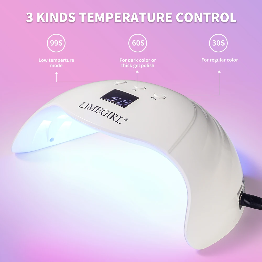 LIMEGIRL Nail Lamp Professional UV LED Nail Dryer with Timer and Auto Sensor Gel Nail Polish Curing Light for Home Salon Dryers