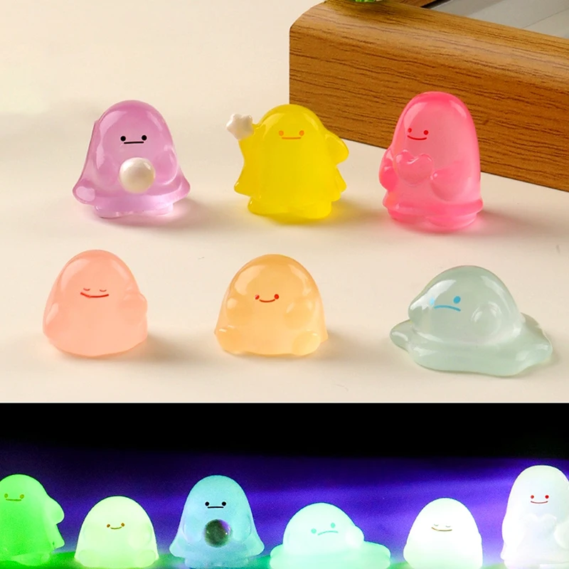 Luminous Mini Color Ghost Figurine Cartoon Micro Landscape Ornament Car Interior Home Desktop Decoration