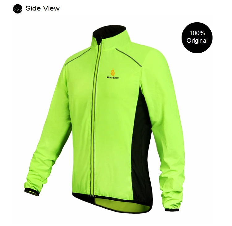 WOSAWE Herren winddichte wasserabweisende reflektierende Fahrradjacke MTB Fahrrad Langarm Windjacke Fahrradmantel Jersey – Detail 4